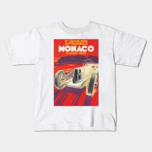 Vintage Monaco Grand Prix Poster 1930 Kids T-Shirt